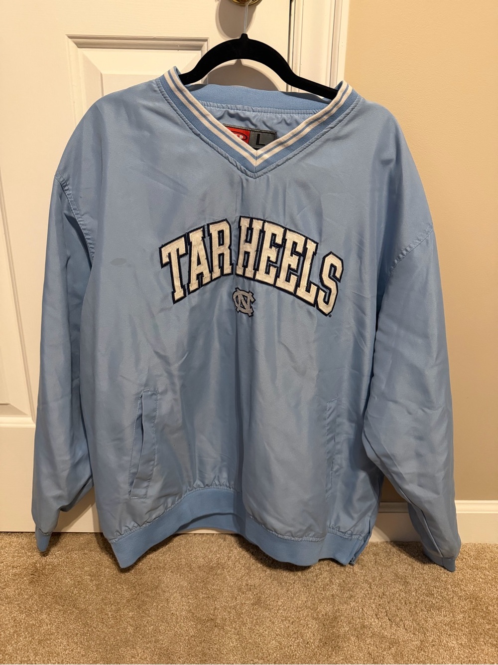 Pro Player Light Blue Pullover Jacket with Red Logo Accent